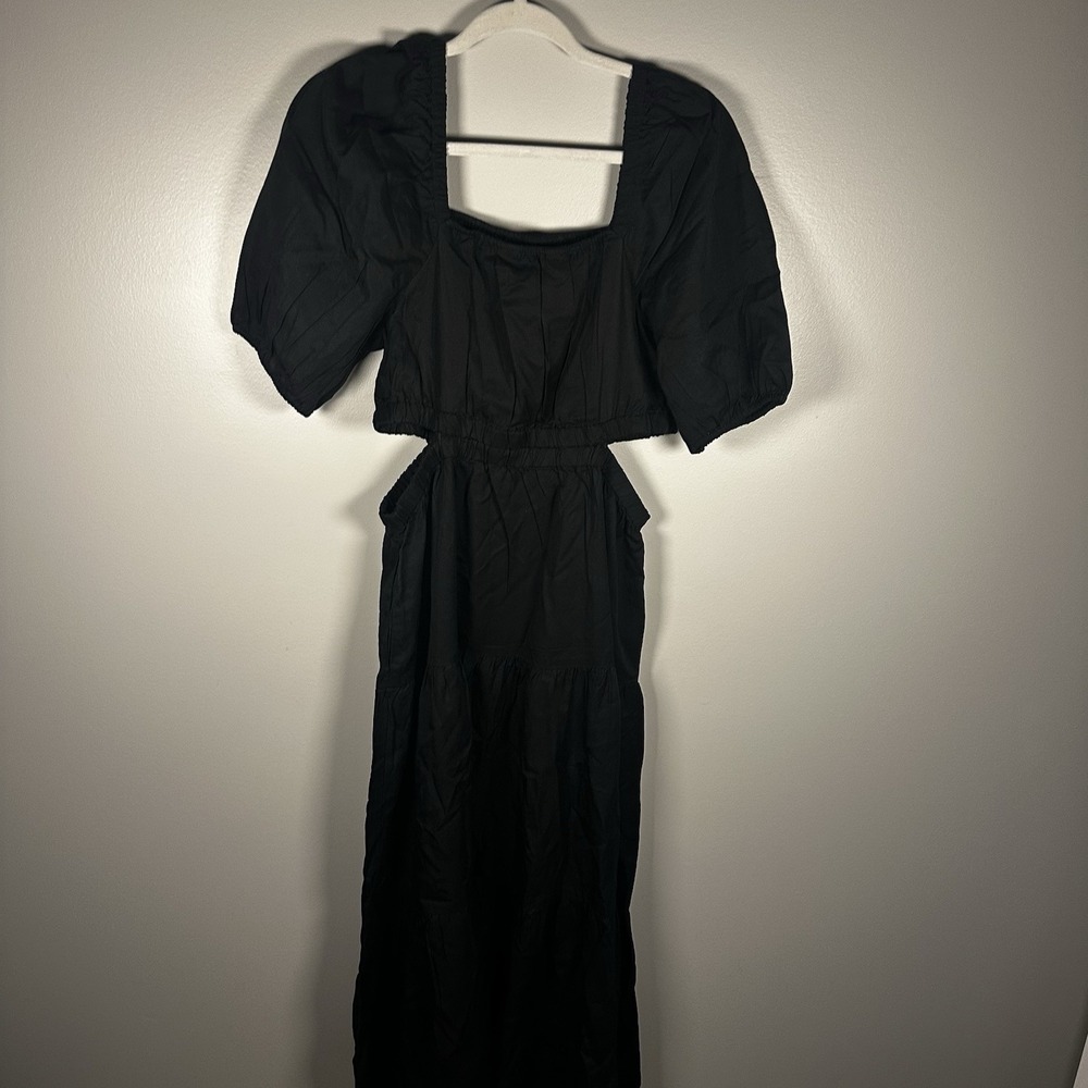 The Drop Women's Anaya Square Neck Cut-out Tiered Maxi Dress, Black, L, NWT - Picture 9 of 16